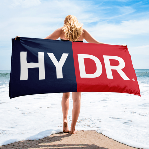 HYDR Beach Towel (Navy and Red)